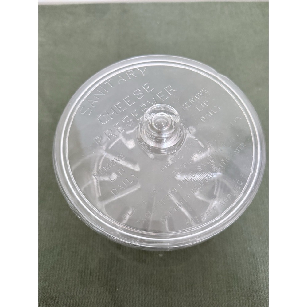 Vintage‎ Glass Round Sanitary Cheese Preserver With Lid